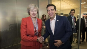 Ο Αλ. Τσίπρας στο Λονδίνο. Συναντήσεις με Τ. Μέι και Τζ. Κόρμπιν. Επαφές με οικονομικούς παράγοντες του City