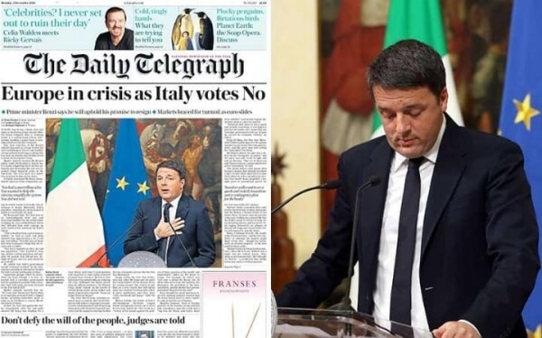Ιταλία-Δημοψήφισμα: βαριά ήττα του Ρέντσι